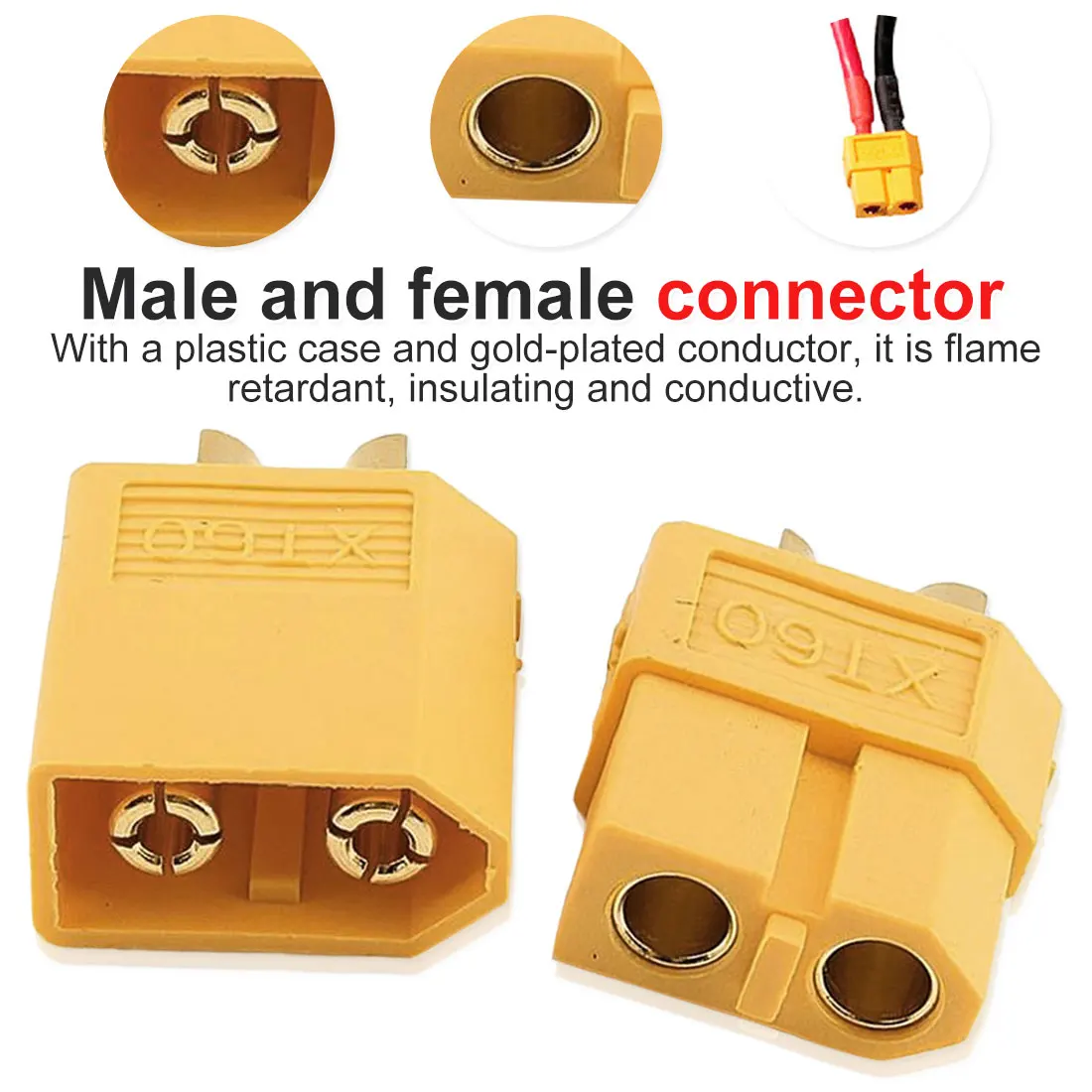 

XT60 Male Female Bullet Connectors Plugs For RC LiPo Battery for Rc model or UAV