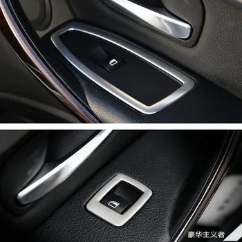 

4Pcs/set Car Interior Door Armrest Window Lift Button Switch Frame Trim Cover Sticker For BMW 3 series F30 320i 328i