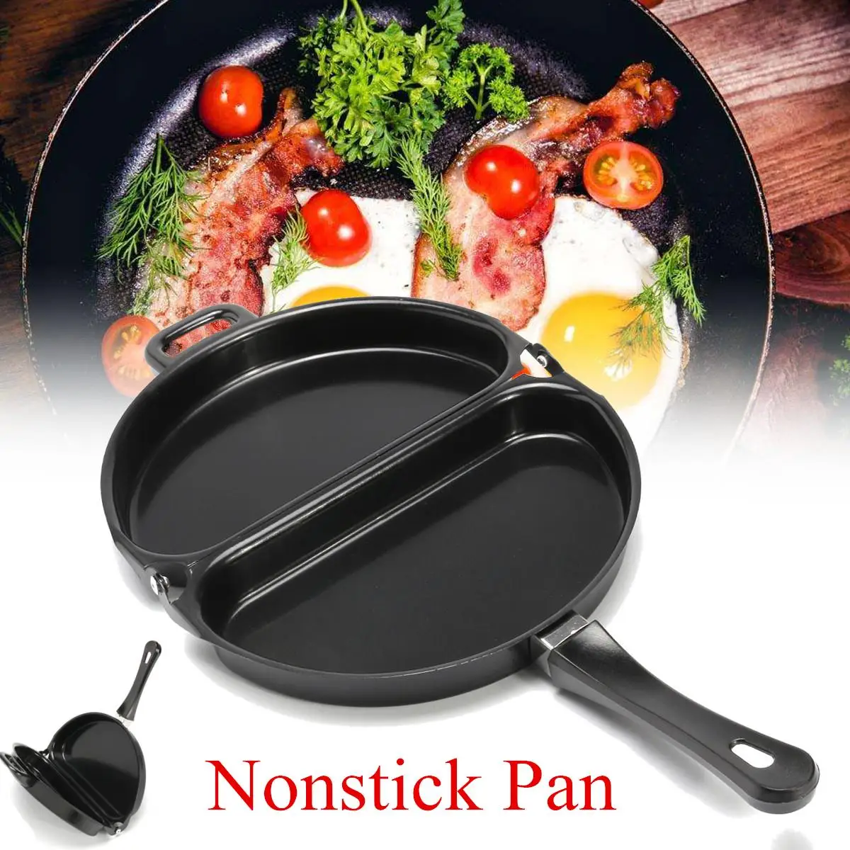 

Titanium Steel Nonstick Omelet Pan Kitchen Breakfast Skillet Egg Frying Maker Portable Outdoor picnic BBQ Cooking tableware