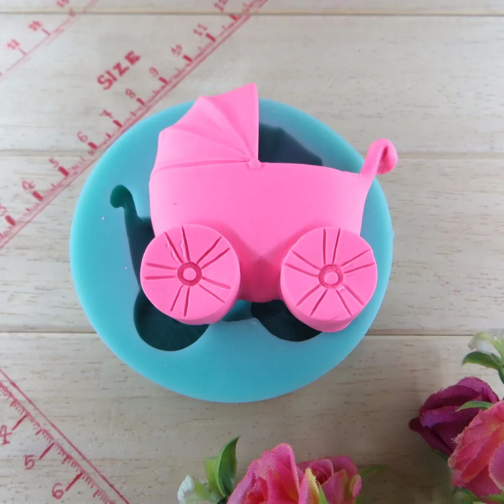 Children's car Stroller chocolate silicon mold fondant Cake decoration