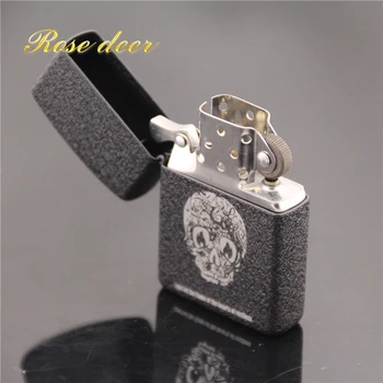 

Top Hot Classic Vintage Gasoline Cigarette Lighter Tobacco Oil Lighter Metal Plating Cigar Lighter Men Kerosene Lighter Gifts