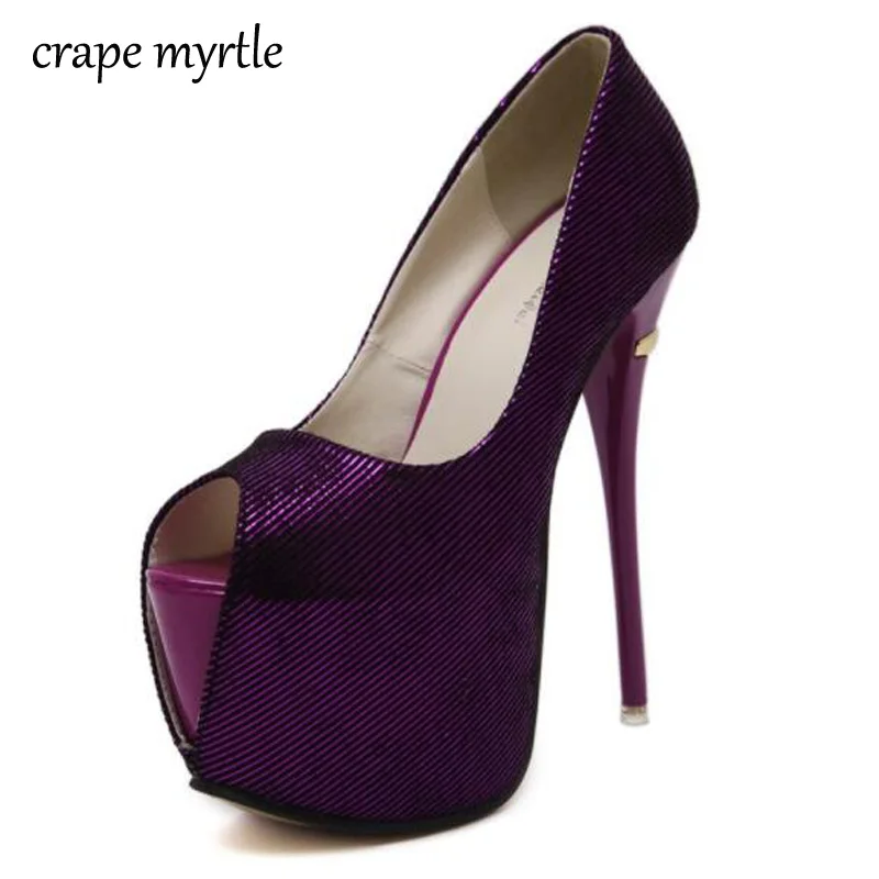 bridal shoes womens shoes heels Platform pumps peep toe 16cm High Heels