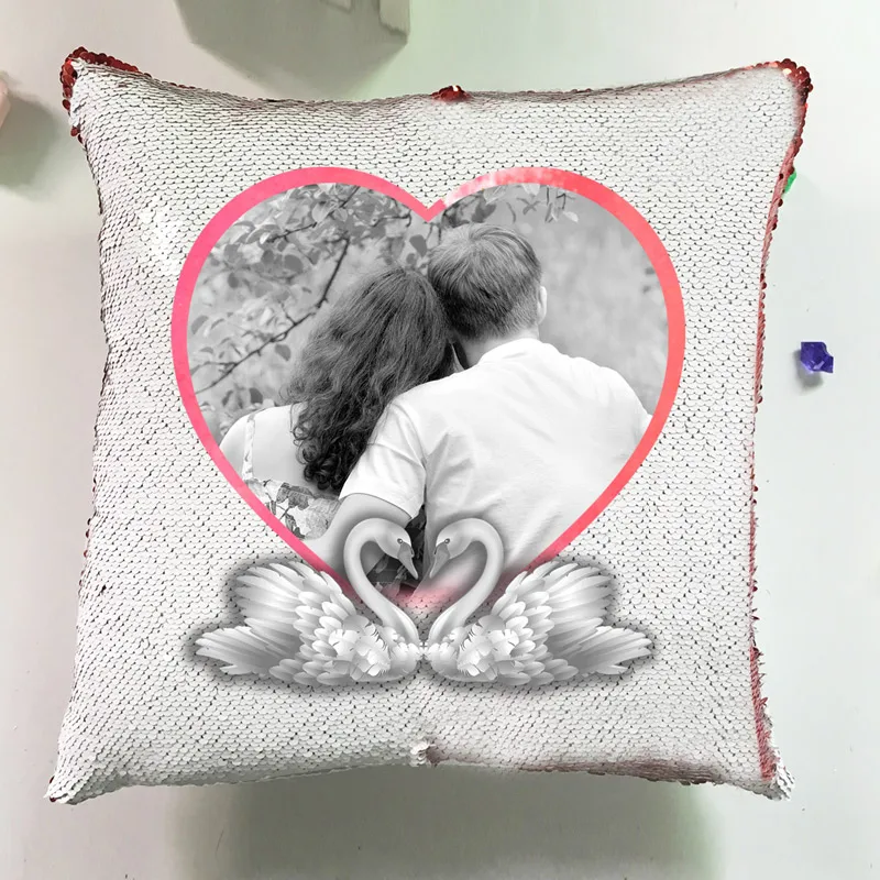  Luxury Custom Photo Glitter Pillows Case Home Cushions Design Reversible Sequin (5)