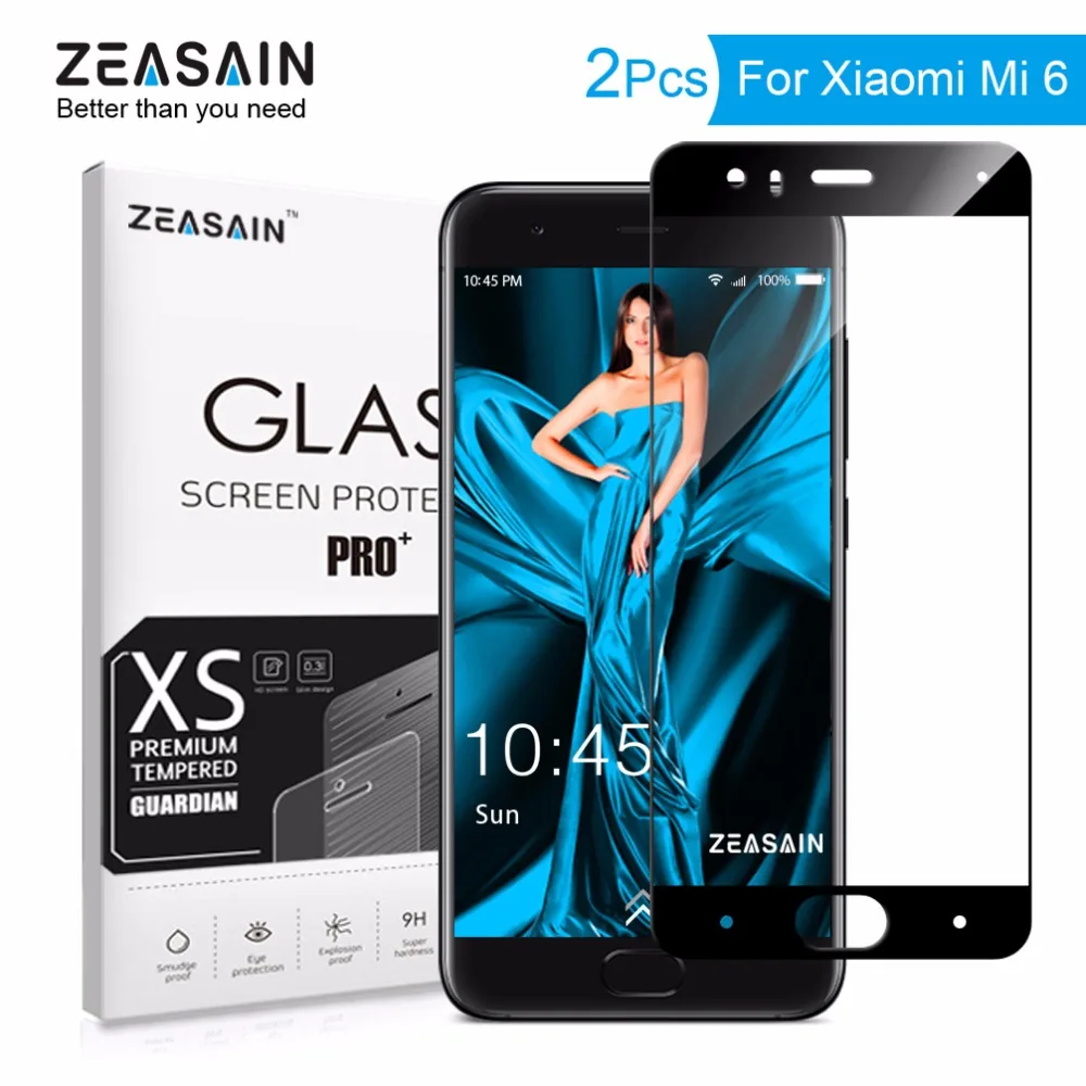 Защитное стекло закаленное для Xiaomi Mi6 Mi 6 M6 Pro Prime 9H 2 упаковки|Защитные стёкла и