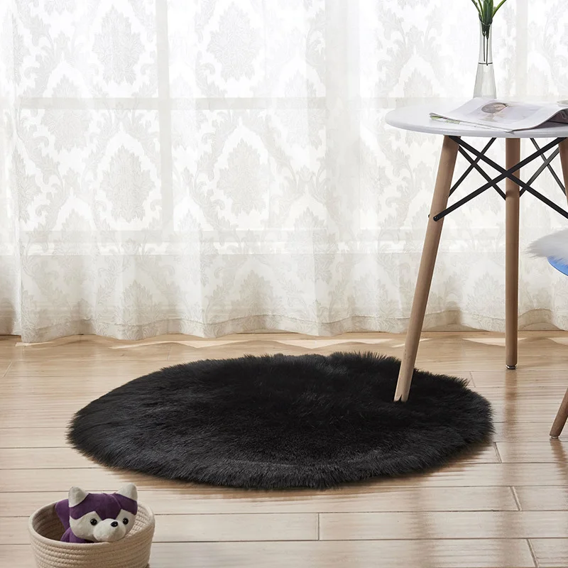 Us 6 37 27 Off Hot Fluffy Plain White Grey Sheep Skin Rug Soft Faux Fur Fake Mats Bedroom Rugs On Aliexpress