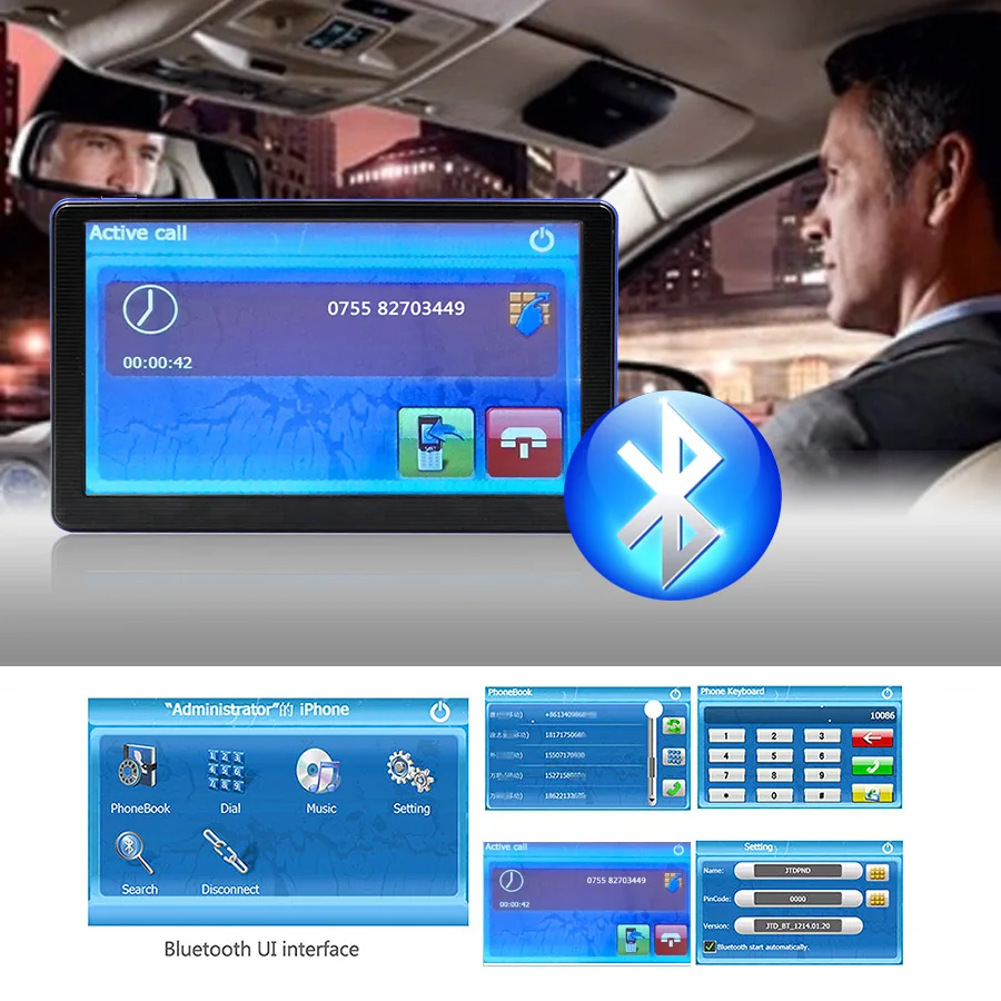 TOPSOURCE 7 ''грузовик автомобиль gps навигации Win CE 6 0 8 ГБ AVIN Bluetooth емкостный экран