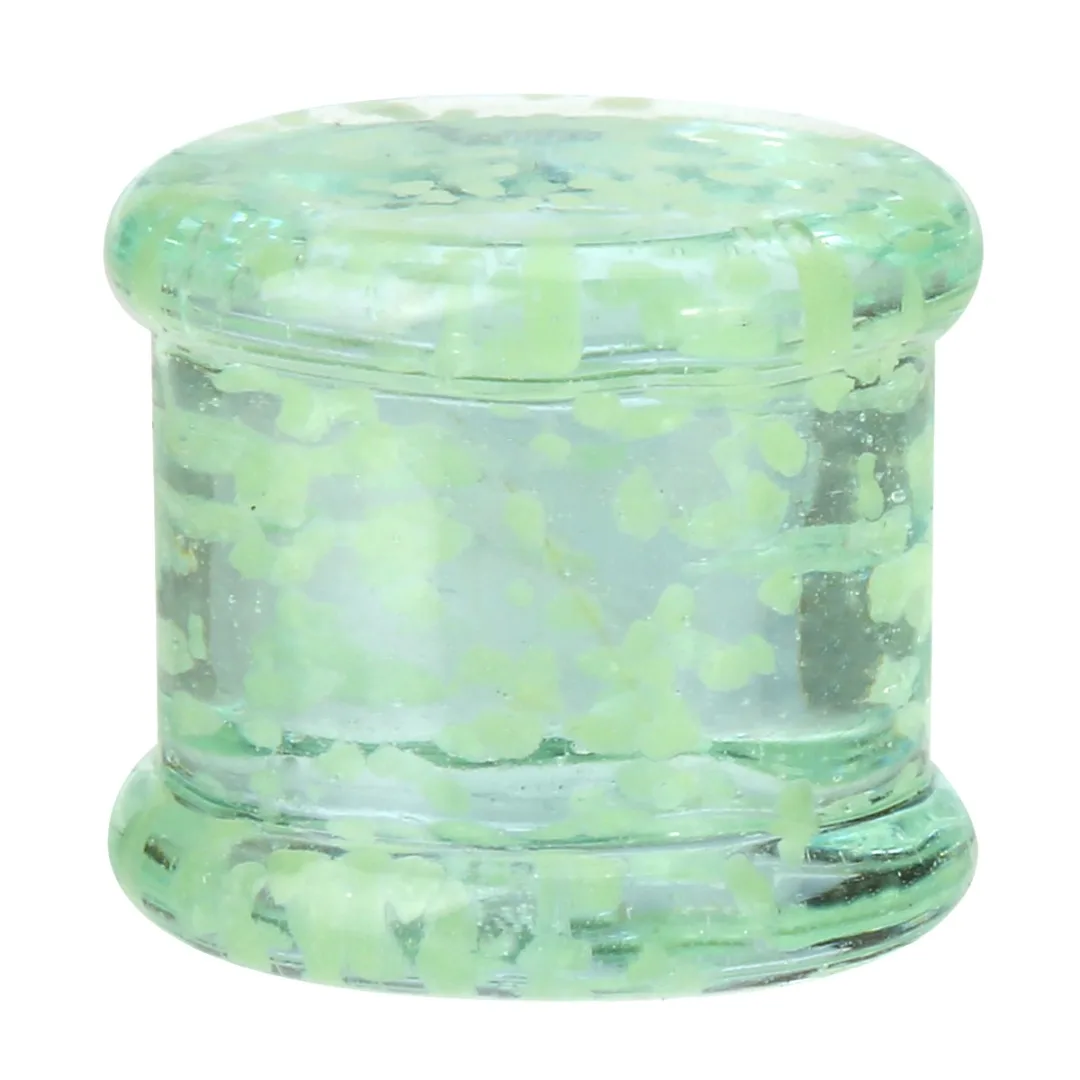2 Pcs Luminous Tunnel Ear Plugs Expander Glass Green Earring Ear Gauges Plugs Stretching Shellhard Trendy Body Piercing Jewelry