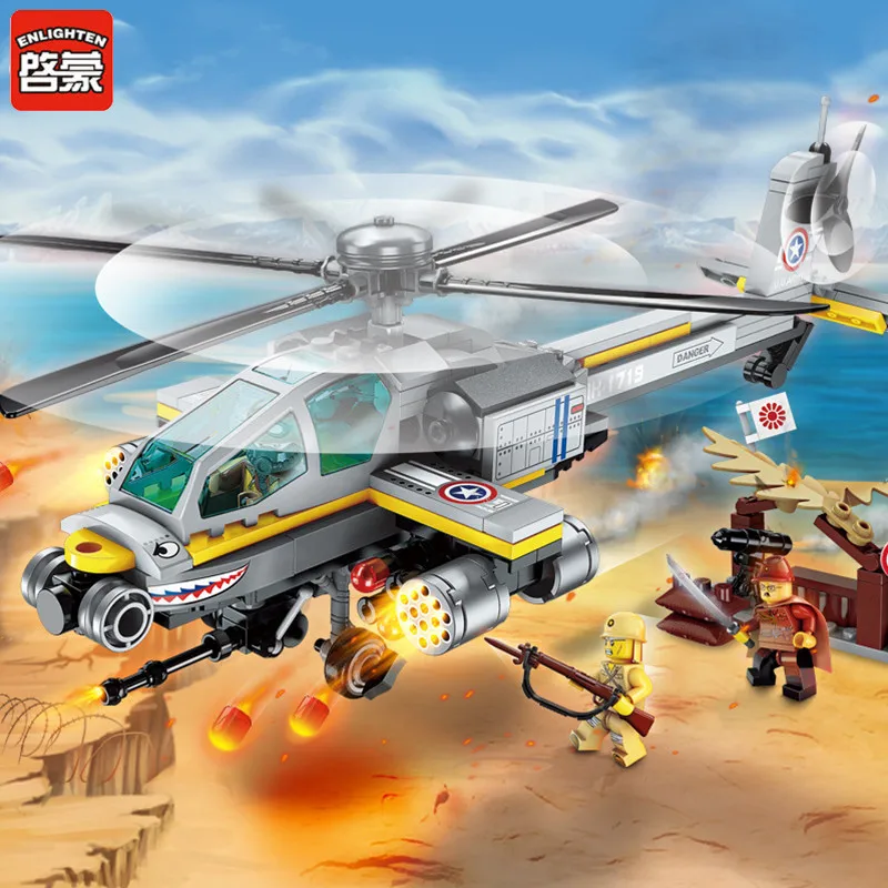 Military Helicopter Special Forces War Building Blocks Bricks Models Figure Toys