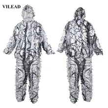 VILEAD 3d Snow ghillie Костюмы белый камуфляж охотничья одежда Снайпер Birdwatch тактическая Униформа камуфляж Открытый мужская куртка военная