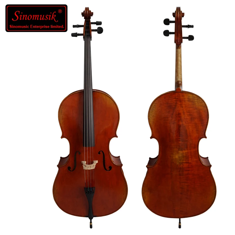 

HANDMADE OIL ANTIQUE RED BROWN NICE FLAME MAPLE PROFESSIONAL CELLO Antonio Stradivari 1716 Year WITH EBONY PARTS MODEL HC-08