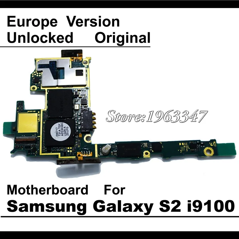 100 Working Unlocked Original Mainboard For Samaung Galaxy S2 i9100 motherboard EU version With Full Chips