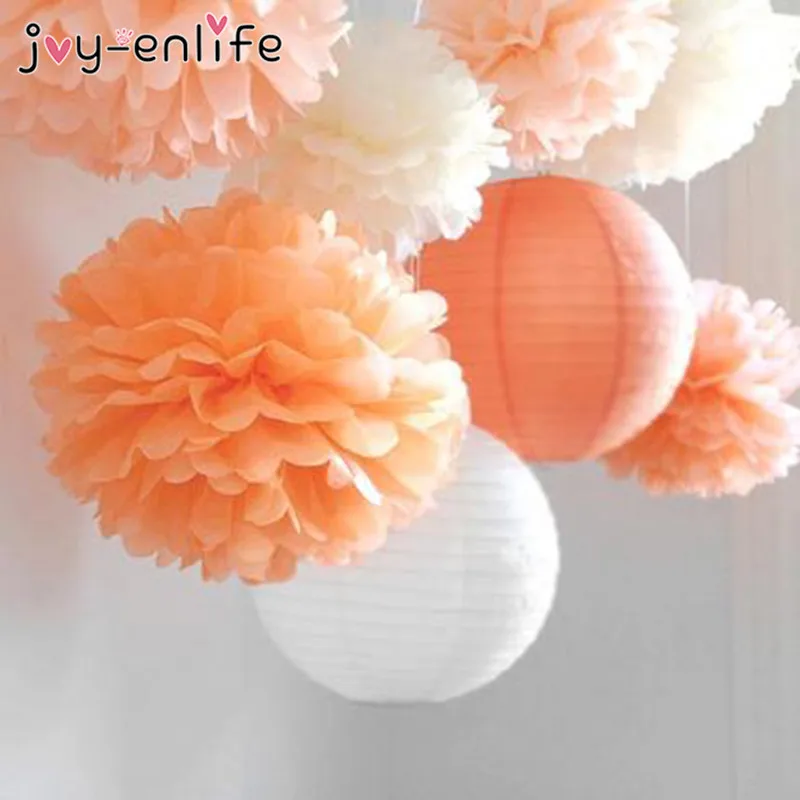 

JOY-ENLIFE 1pcs 30cm(12inch) Tissue Paper Pom Poms Baby Shower Paper Flower Wedding Birthday Party Christmas Decor Supplies