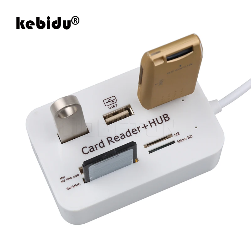 Kebidu Новый 3-портовый usb-концентратор сплиттер комбинированный кардридер