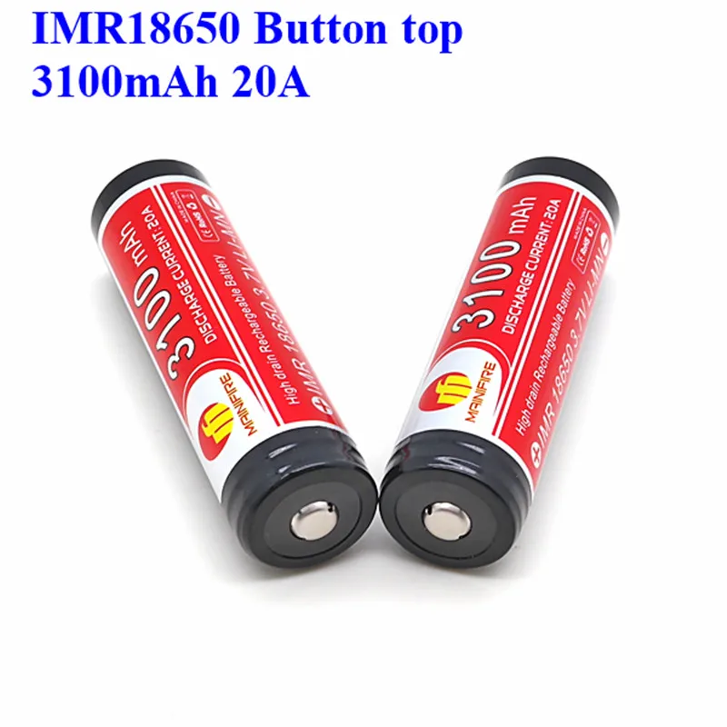 High capacity battery for vaping mods 18650 3100mAh 20amp 3.7V battery