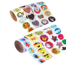 100pcs 1 roll reward stickers roll kids sticker scrapbooking star 3D cartoon characters funny Toys for