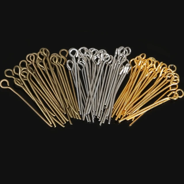 New Fashion 470pcs/lot 24mm Gold/Brown/Silver Eye Pins&Needles Metal