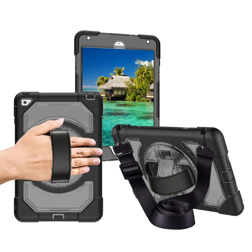 

Miesherk for iPad Mini 4 Case Heavy Duty Soft Silicon Shockproof Cover with 360 Rotation Leather Handle and Shoulder Strap