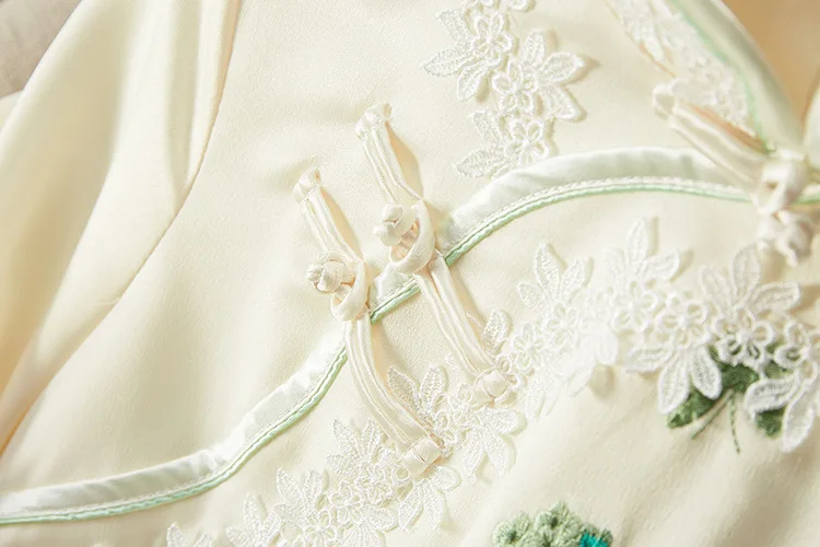 Большого размера, Винтаж Китайский Qipao классические женские атласные Cheongsam вышивка цветочный атласный платья осеннее вечернее платье