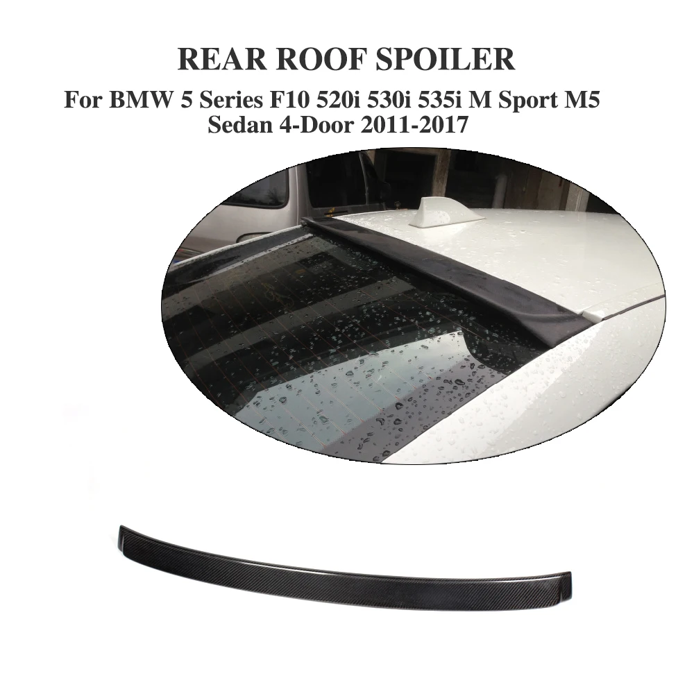 buy Rear Roof Spoiler Wing Lip For BMW 5 Series F10 528i 535i M Sport M5 Sedan 2011 2017 Carbon Fiber FRP Black