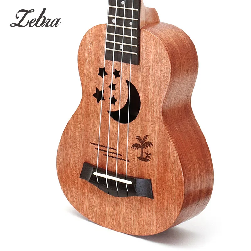 

Zebra 23 inch Sapele Star Pattern Ukulele Hawaii Mini Guitar 15 Frets 4 Strings Uke Rosewood Ukelele Guitarra Best Gifts