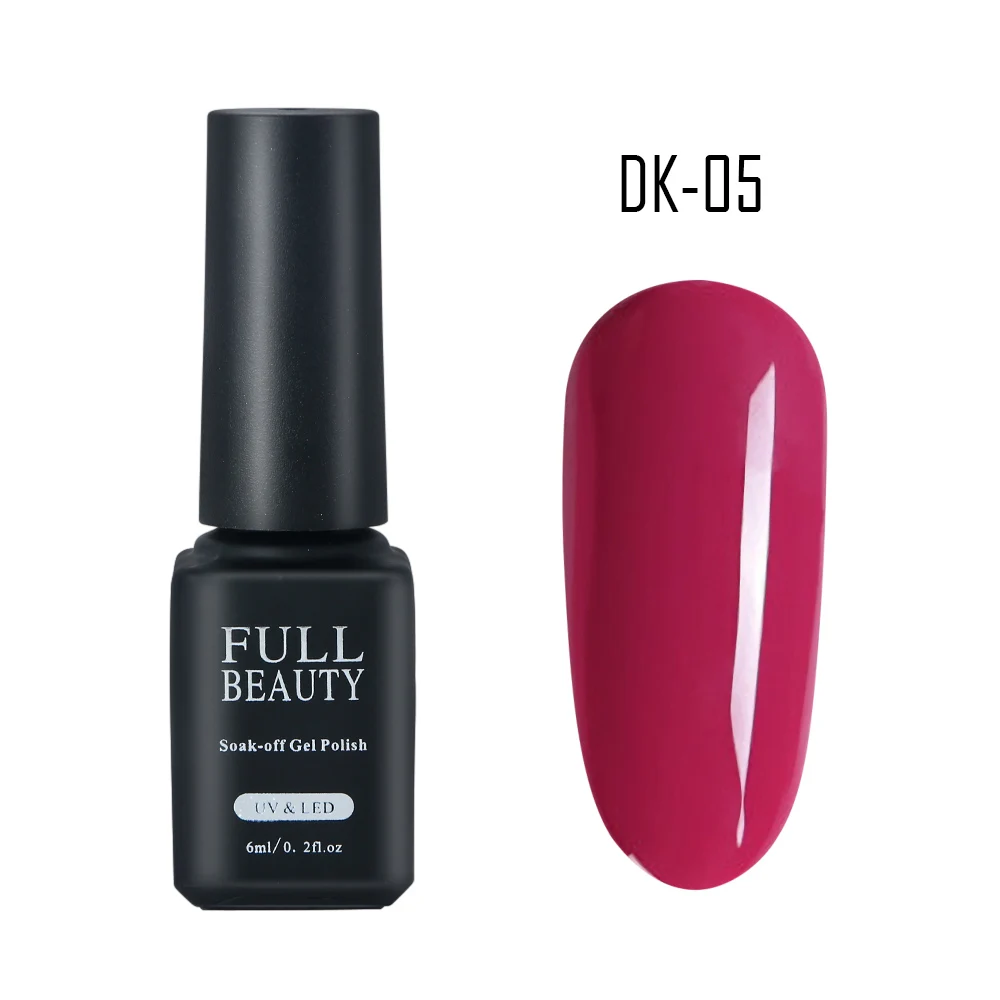 Gel Varnish 6ML UV Gel Nail Polish Soak off Red Black Colorful Primer Lacquer Manicure Base Top Coat Semi Permanent SA981 - Color: DK-05