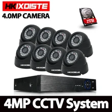 8CH CCTV Surveillance Kit 4MP Security Camera System 8CH AHD DVR NVR 4MP Video Output 8pcs 4.0MP AHD Camera Motion Detect 2TB