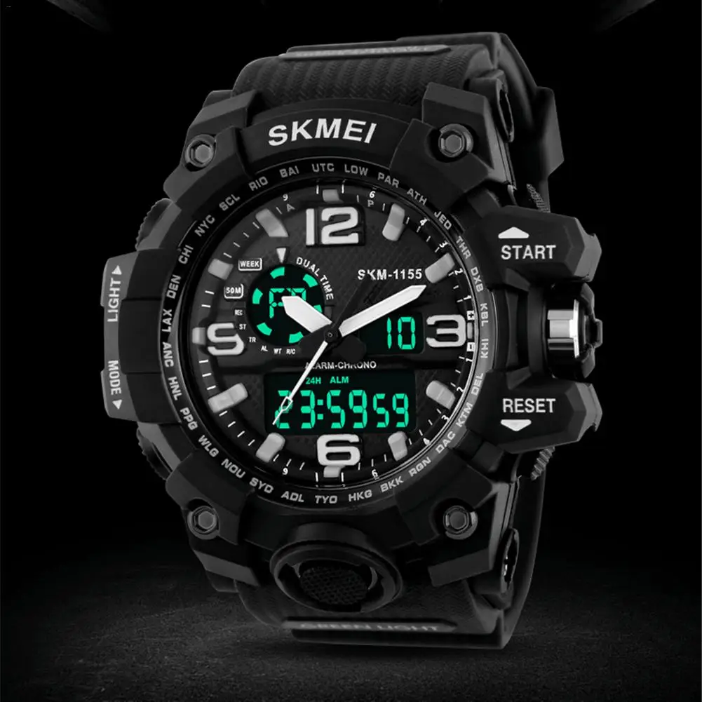 Купить Часы Мужские Спортивные Водонепроницаемые Противоударные