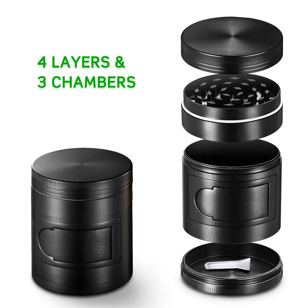 Tobacco grinder New 4 layer Aluminum Herbal Herb Tobacco Grinder Smoke