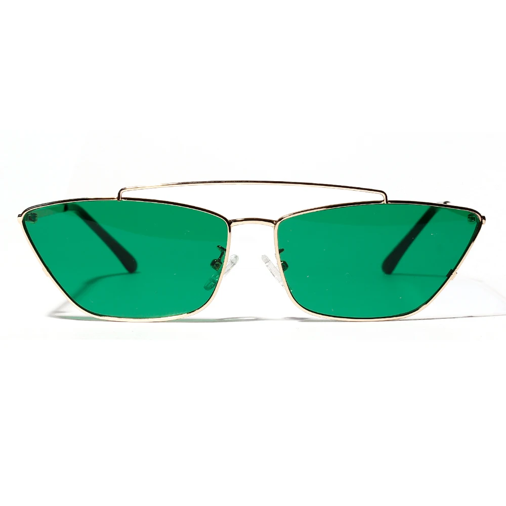 Kachawoo, женские солнцезащитные очки кошачий глаз, зеленые линзы, маленькая металлическая оправа, черная для женщин, мужчин, девушек, Винтажные Солнцезащитные очки, металлическая Мода