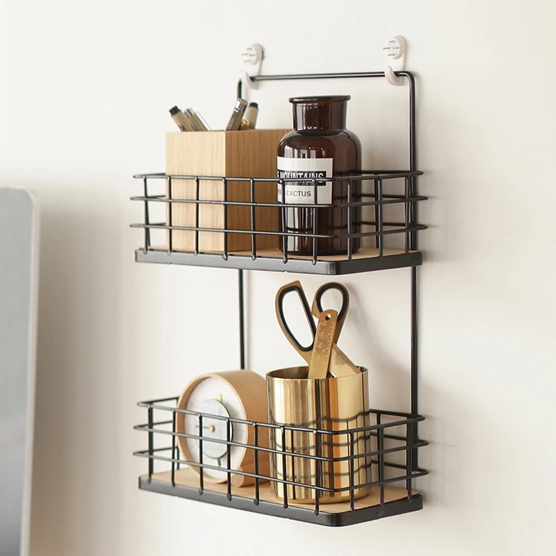 Multifunctional Wall Mount Shelf Organizer Iron Storage Rack For Kitchen Storage Spice Rack Makeup Storage Shelf Bathroom Shelf Storage Holders Racks Aliexpress