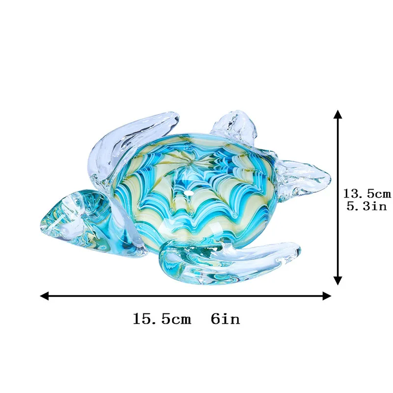 H& D ручная работа цветная морская черепаха скульптура художественное стекло выдувная морская фигурка животного для дома гостиной декоративные подарки на день рождения