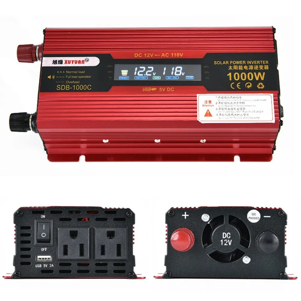 Universal 1000W Inverter Car Vehicles Converter 1000W With LCD Display