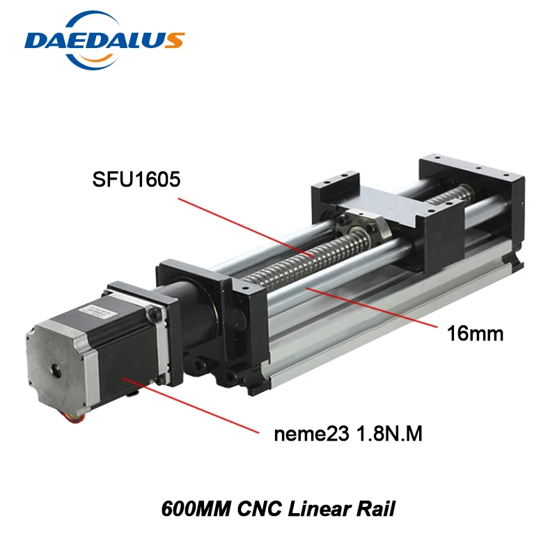 

Linear Rail Cnc Kit For Kossel Mini Linear Actuator System Module Table 600mm Travel Length Cnc Guide 1605 Ballscrew Sliding