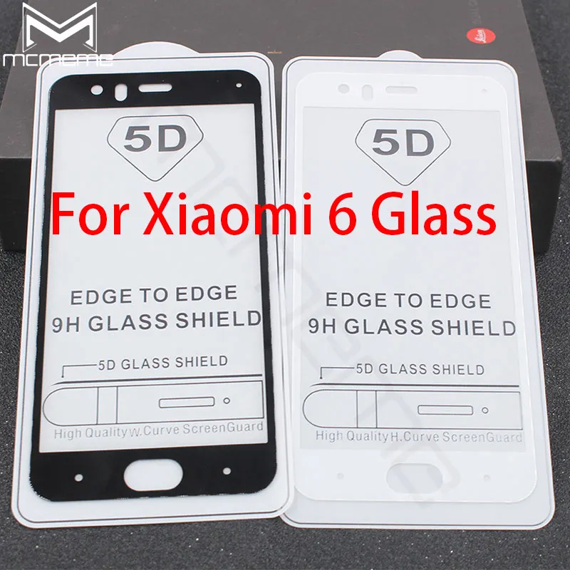 5D полное покрытие закаленное стекло для Xiaomi Mi 6 полный клей защитная пленка