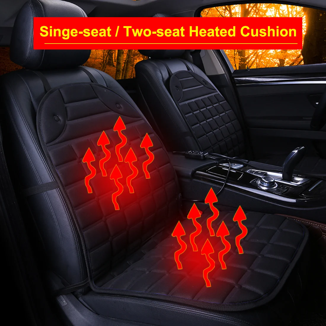 Dewtreetali Warm DC12V Electric Heated Car Seat Cover Cushion Heater