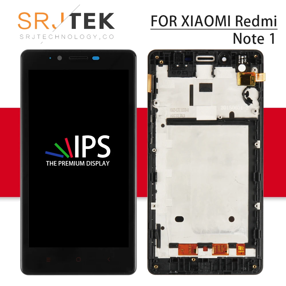 Цена Srjtek для XiaoMi RedMi Note 1 ЖК матрица сенсорный экран дигитайзер Полная сборка с рамкой для Hongmi Note 1 дисплей 3g 4G