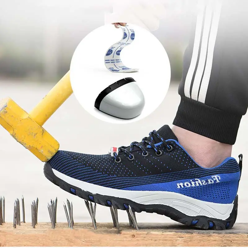 

2019 Hot Men Shoes Breathable Steel Toe Work Safety Shoes Male Boots Indestructible Shoe Anti-slip Summer Tooling Boots Men