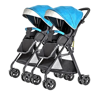 Двойные детские коляски можно отсоединять ультра-светильник можно на самолет зонтик тележки портативные складные детские коляски - Цвет: Blue b