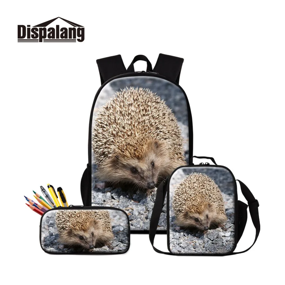 Hedgehog Canvas Backpack for Children Insulated Cooler Pouch Girl