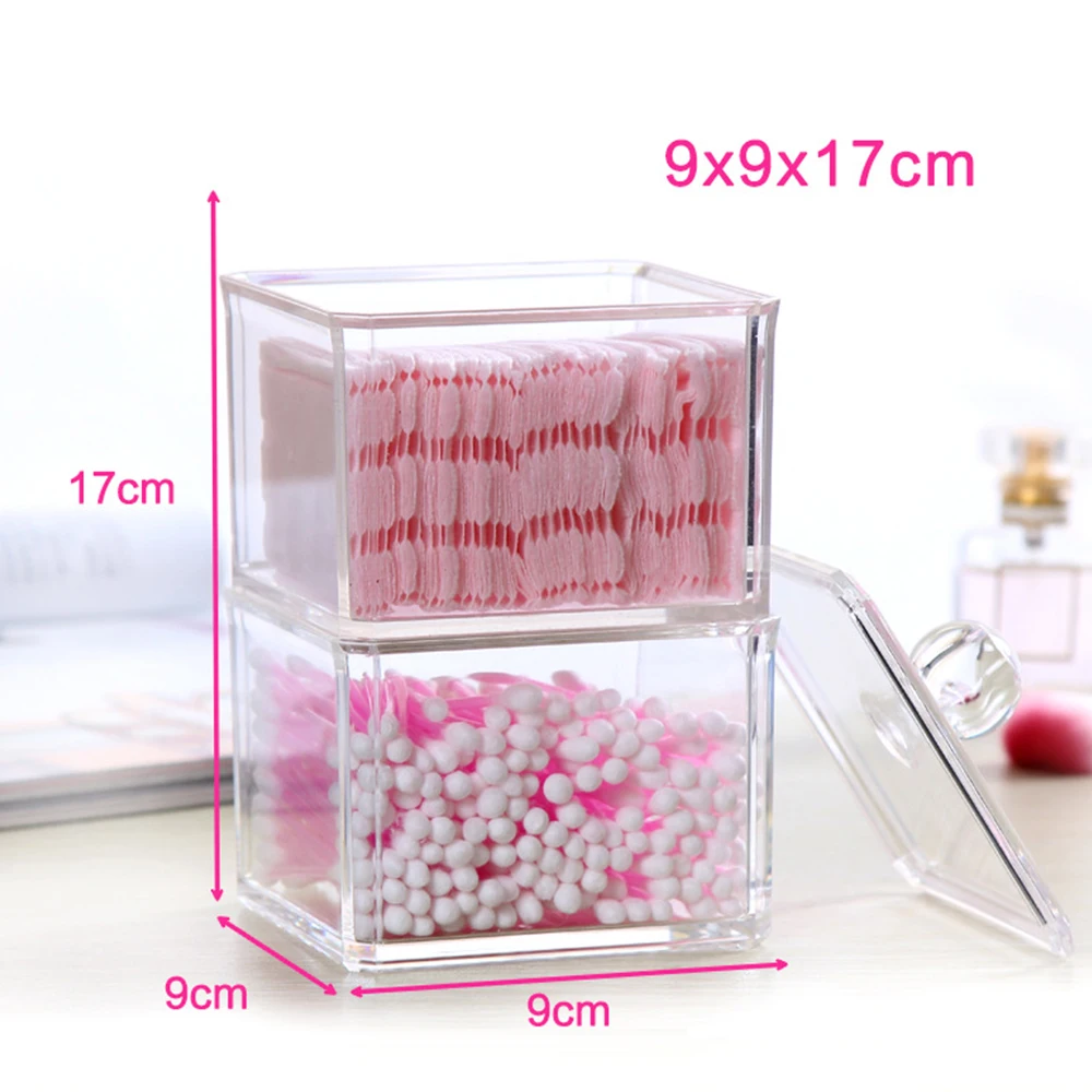1 шт., новинка, ватные палочки для хранения, ватные диски, прозрачный чехол, коробка для ювелирных изделий, прозрачная коробка для хранения косметики, косметический Органайзер