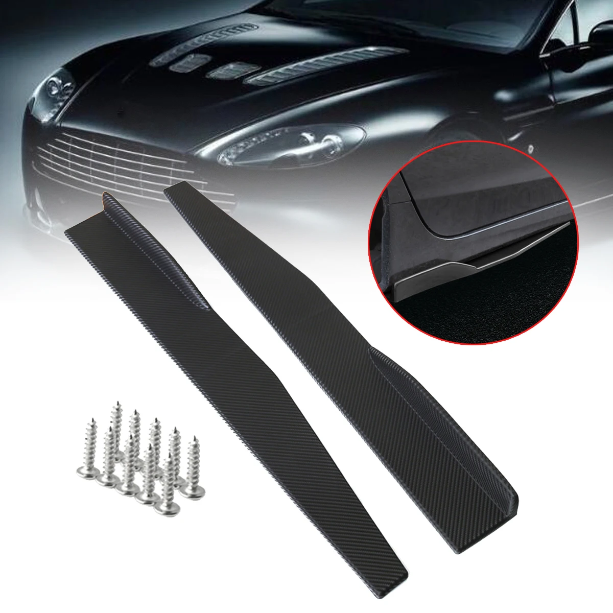 1Pair Universal Car Side Skirt Rocker Splitters Winglet Side Wings