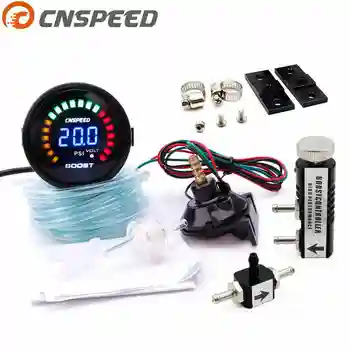

Free Shipping CNSPEED 2"52mm Digital Auto Turbo Boost Gauge-15-45PSI+ Adjustable Turbo Boost Controller Kit 1-30 PSI IN-CABIN