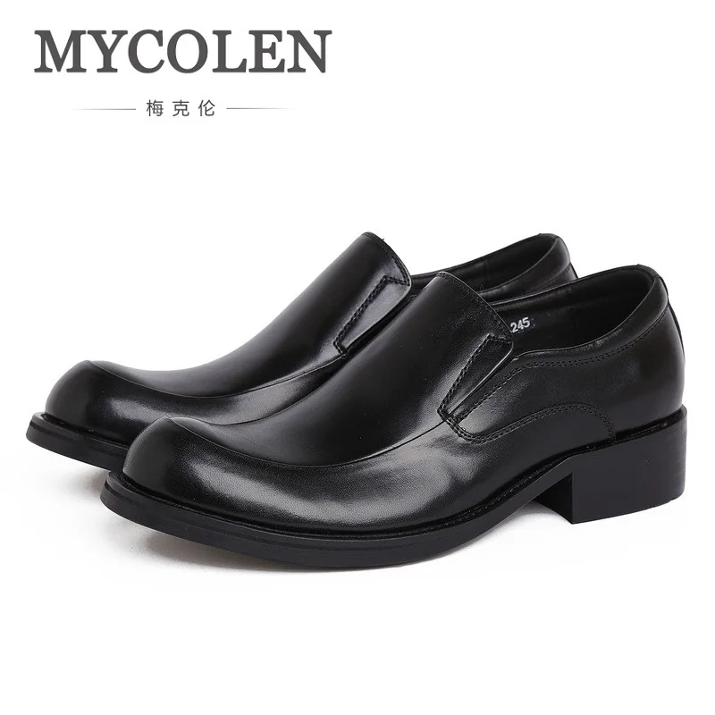 

MYCOLEN New Low Shoes Mens Genuine Leather Men Shoes Slip On Comfort Men Formal Shoes Zapatos De Hombre De Vestir Casual