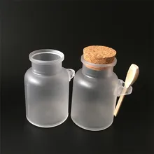 36 X Пустая ABS матовая печать Соль для ванной бутылка с пробковое дерево Ванна соляная банка с деревянная ложка 100 мл/200 мл/300 мл