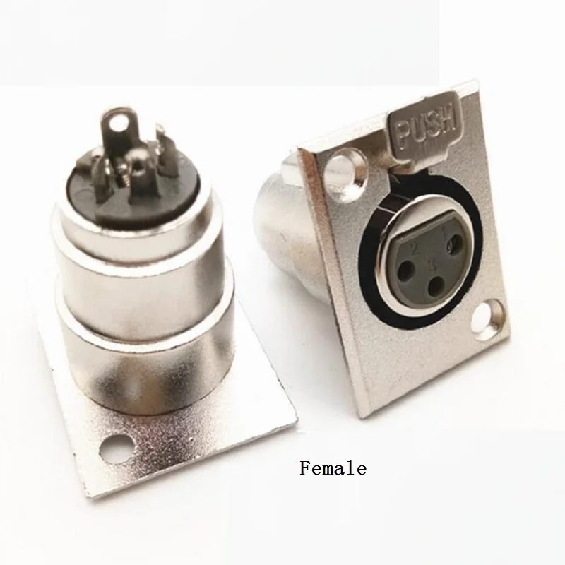 

3PIN XLR connector Metal headphone jack XLR Male Female Audio socket Panel Microphone socket XLR macho/Metal plug enchufe