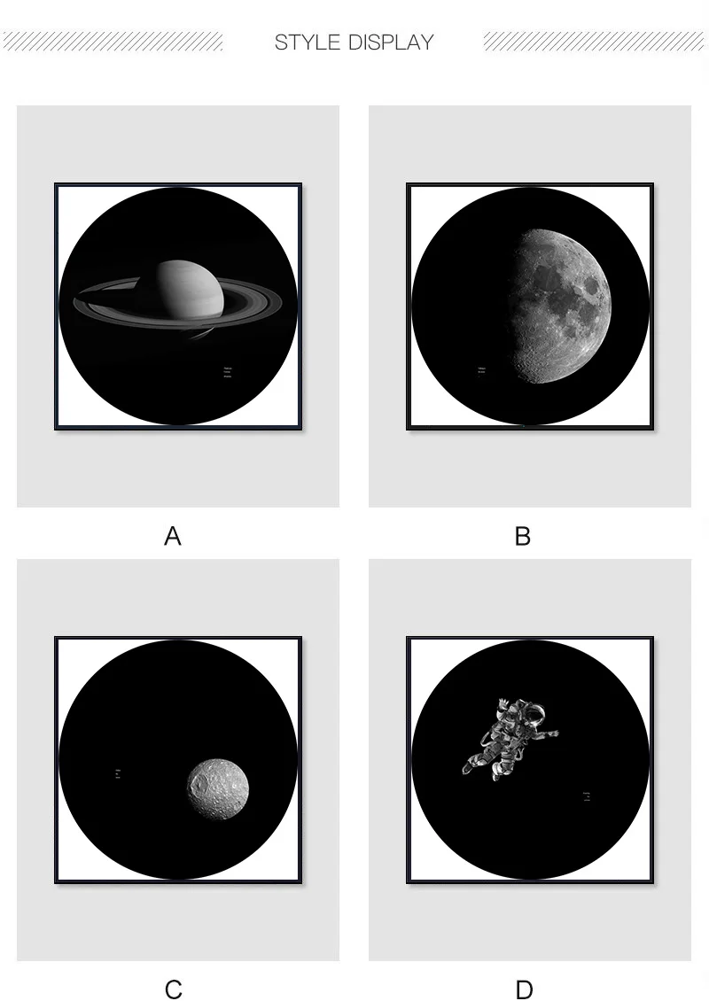 Звезда Луна земля Скандинавская Картина на холсте домашний декор настенные художественные принты плакаты фотография Черно-белая картина для гостиной