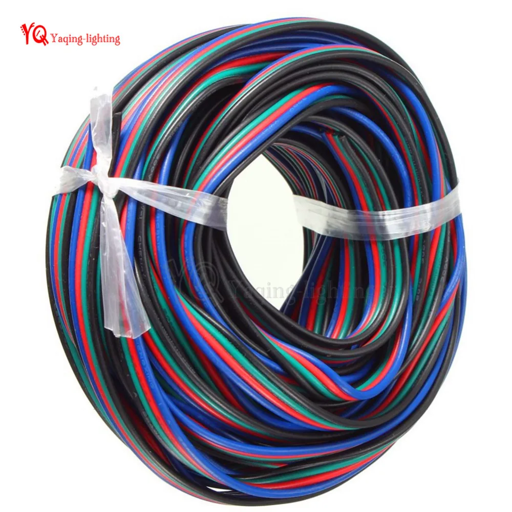 100 м рулон 4 Pin 18AWG светодиодный разъем удлинителя RGB+ черный провод кабель для RGB SMD 5050 3528 APP102 WS2801 8806 Светодиодные ленты