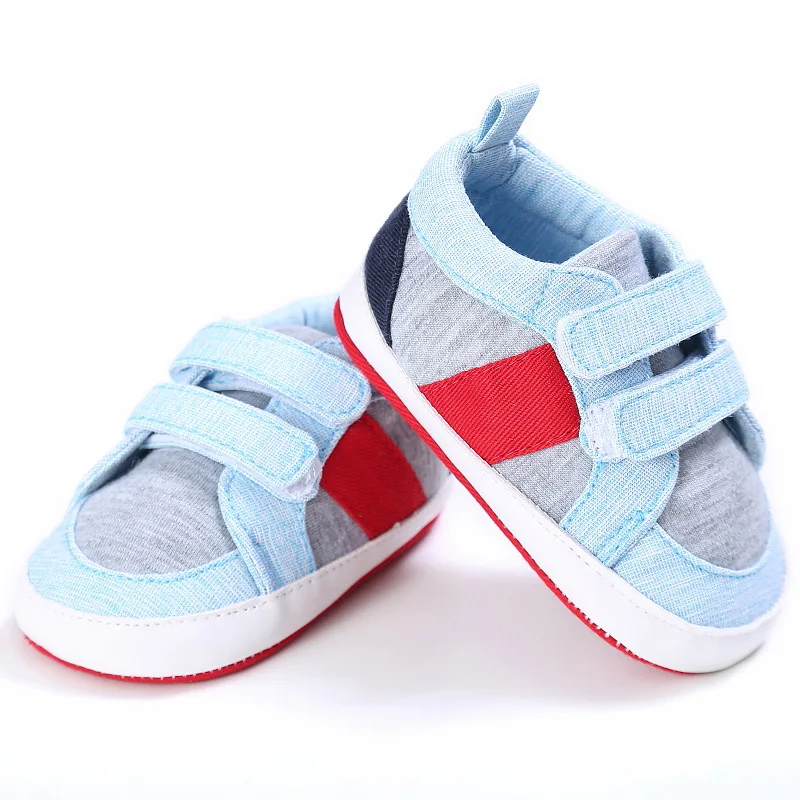 Новая обувь для мальчика, хорошее качество, в полоску, для новорожденных, для малышей, для малышей 0-18 месяцев - Цвет: Синий