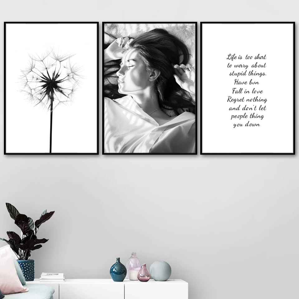 Girl-Dandelion-Feather-Quotes-Landscape-Wall-Art-Canvas-Painting-Nordic-Posters-And-Prints-Wall-Pictures-For (2)