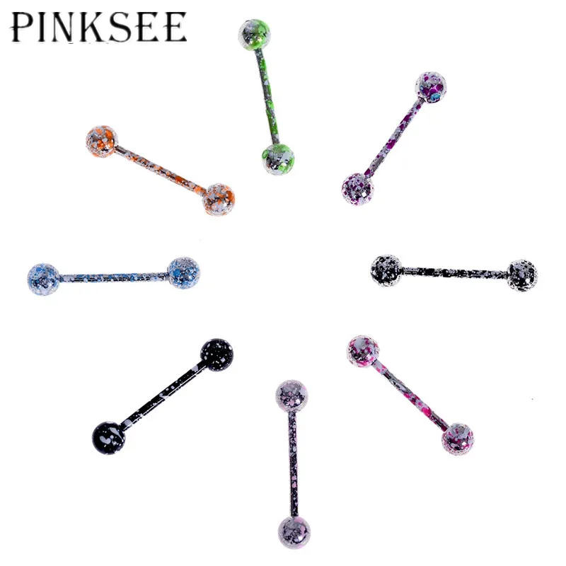 8pcs Eyebrow Piercing Barbells Ball Colorful Alloy Nose Labret Nipple